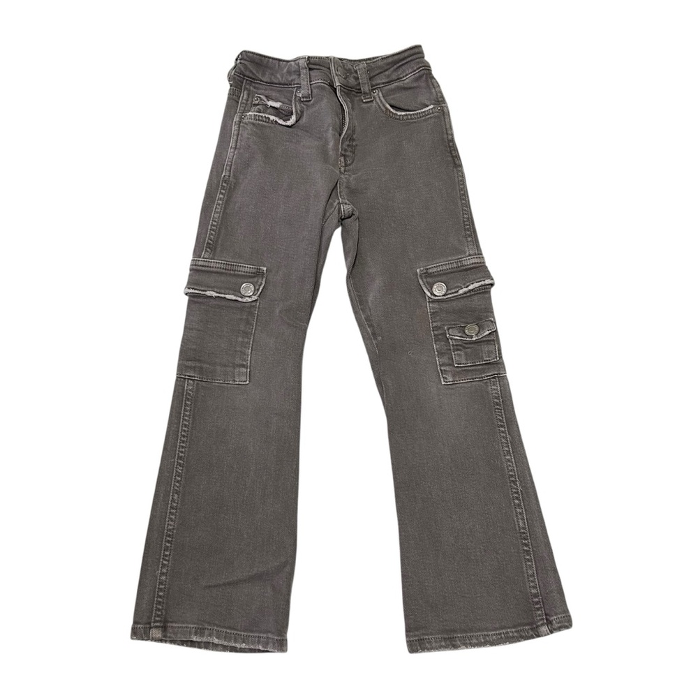 Zara Kids Flare Cargo Jeans in Gray Size 7 Girls